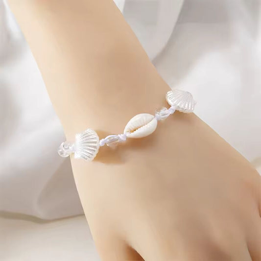 New Arrival 12pcs/set Shell Starfish Charm Bracelets Set Women Braided Adjustable Chain Anklets Wristband Jewelry Gifts
