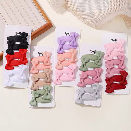 Children Fresh Hair Clips Set Girl Sweet Printe Flower Hairpin Lovely Kids Hair Accessories Cloth Barrettes Headdress Hairgrips