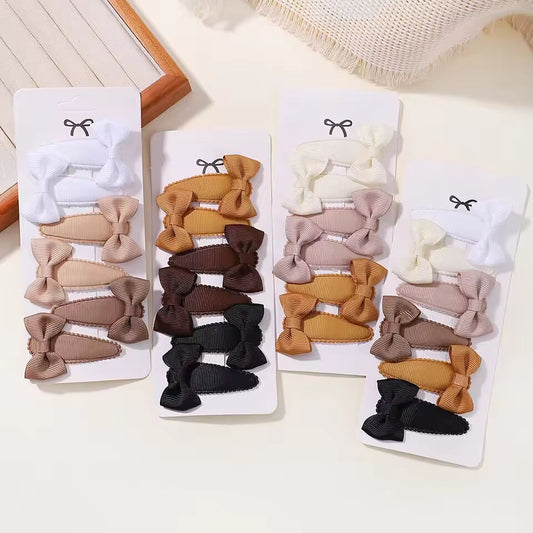 Children Fresh Hair Clips Set Girl Sweet Printe Flower Hairpin Lovely Kids Hair Accessories Cloth Barrettes Headdress Hairgrips