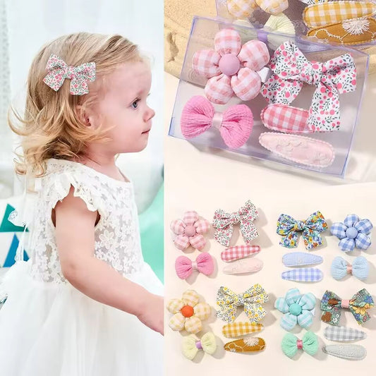 5pcs Mini Baby Girl Hair Clip Cute Floral Bow Bunny Princess Hairpin for Toddler Girl Lovely Bang Side Clip Hair Accessories